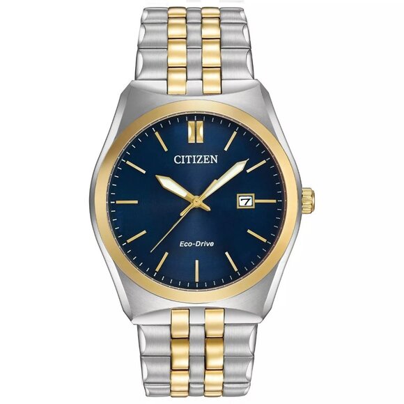 Citizen Eco-Drive Men's Corso Blue Dial Two-Tone Band Watch 40MM - Picture 1 of 6